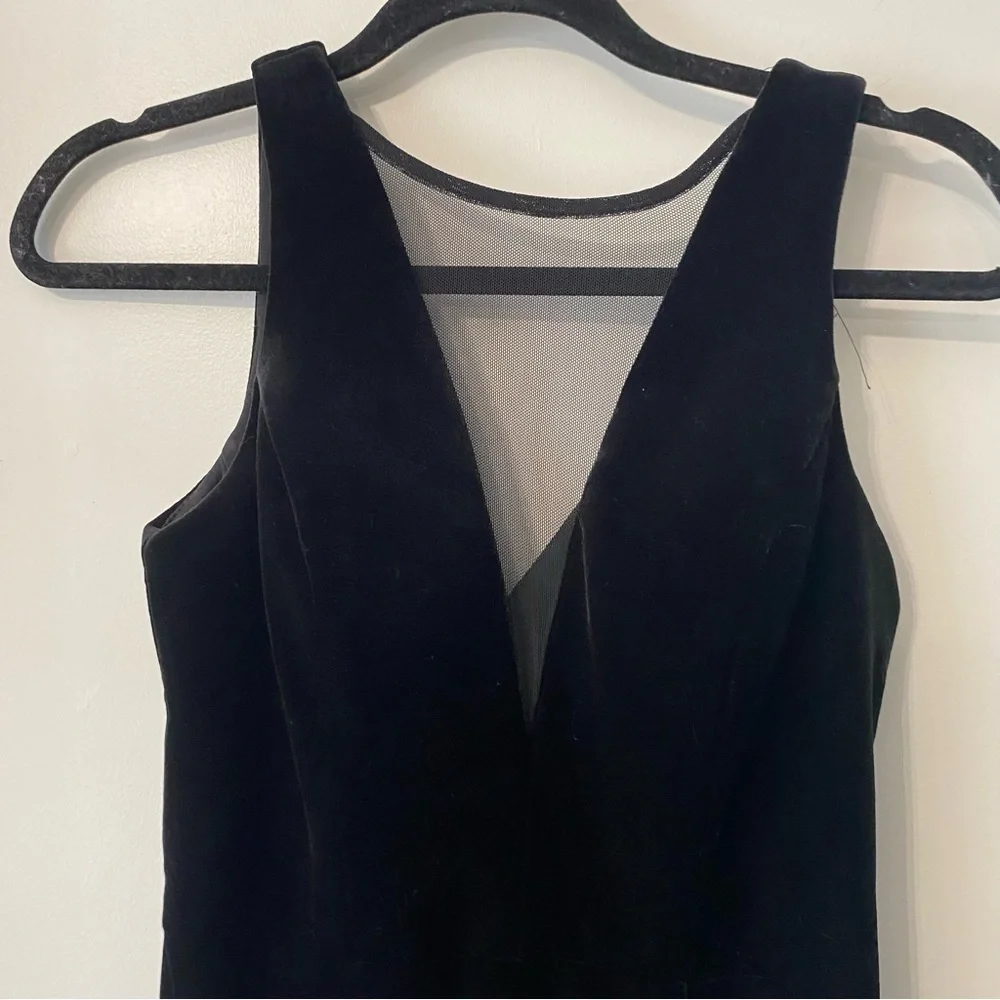 NW Nightway Black Velour Sleeveless‎ Long Dress 4